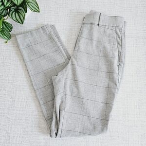H&M Gray Plaid High Waist Pants SZ 4